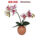 AZKO Forhom Tanaman Artifisial Orchid 2 Stem Dengan Pot - Pink Tumbuhan Tanaman Buatan Dekorasi Plant Sintetis Pajangan Rumah Serbaguna Hiasan Properti Foto