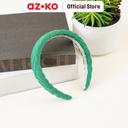 AZKO Ataru Bando Thick Stripe Suede - Hijau Headband Bando Stylish Aksesoris Kepala Fashion Wanita