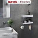 AZKO Stora Rak Dinding Kaman Mandi Aluminium Wk820435 Shower Wall Shelf Organizer Tempat Sampo Sabun Rak Tembok Serbaguna Aksesoris Kamar Mandi Furniture Indoor Rumah