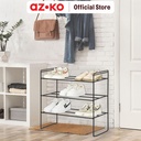 AZKO Stora 64X25.5X59 cm Rak Sepatu 3 Tingkat - Hitam Shoe Rack Organizer Sandal Sepatu Kabinet Alas Kaki Tempat Penyimpanan Sendal