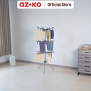 AZKO Stora Jemuran Baju Lipat 3 Tingkat Round - Abu-Abu Tempat Jemur Baju Drying Rack Gantungan Laundry Perlengkapan Rumah Tangga