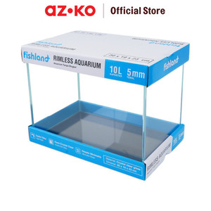 AZKO Fishland 10 ltr Aquarium Nano Right Angle Opc Tank Aquarium Aquascape Tempat Tinggal Hewan Laut Wadah Tempat Ikan Dekorasi Rumah