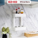 AZKO Stora 27.3X14.3X43.5 cm Rak Dapur 2 Tingkat - Putih Organizer Penyimpanan Toples Bumbu Serbaguna Spices Rack Tempat Bumbu Perlengkapan Dapur Kitchen Tools