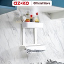 AZKO Stora 31.5X14.3X40 cm Rak Dapur 2 Tingkat - Putih Organizer Penyimpanan Toples Bumbu Serbaguna Spices Rack Tempat Bumbu Perlengkapan Dapur Kitchen Tools