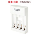 AZKO Krisbow Charger Baterai 4 Slot Aa/Aaa Fast Charging Casan Batre Isi Ulang Peralatan Elektronik Alat Pengisi Ulang Daya Battery