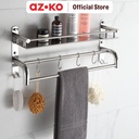 AZKO Fosa Rak Kamar Mandi Multifungsi 2 Tingkat Basic Organizer Serbaguna Rak Sabun Shampoo Tempat Peralatan Mandi Bathroom Wall Shelves