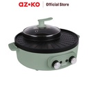 AZKO Memoo 4In1 Hotpot Steam Grill Fryer - Hijau Alat Masak Listrik Serbaguna Grill Pan And Pot Penggoreng Dan Perebus Kitchen Tools