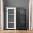 AZKO Stora Kala Kabinet Kantor Besi Pintu Kaca Lemari Kabinet Office Cabinet Penyimpanan Indoor Furniture Kantor Sekolah - Hitam
