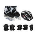 AZKO Kinetic Set Sepatu Inline Skate Inline Skates Roller Shoes Perlengkapan Olahraga - Hitam/Abu-abu, S