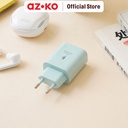 AZKO Ataru Kepala Charger Dual Usb A & C 30 watt - Hijau Muda Head Charger Kepala Casan Colokan Adapter Casan Perlengkapan Elektronik Gadget Accessories