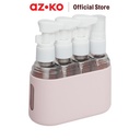 AZKO Passport Set 4 Pcs Botol Travel Box Travel Bottle Wadah Sabun Sampo Lotion Praktis Serbaguna Perlengkapan Traveling