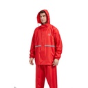 AZKO Otto Klasse Jas Hujan Pvc Dengan Reflector Raincoat Mantel Hujan Pvc Baju Pelindung Ujan Ponco Perlengkapan Berkendara - Merah, XXL