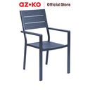 AZKO Soleil Kursi Teras Berlengan - Abu-Abu Tua Balcony Chair Kursi Outdoor Serbaguna Furniture Rumah Tempat Duduk Kursi Halaman Balkon