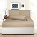 AZKO Sleeplite Set Seprai Microfiber Emboss Sprei Motif Embos Seprai Aesthetic Seprei Sheet Set Bed Sheet Aksesoris Tempat Tidur Set Sarung Bantal Sarung Guling - Cokelat, King