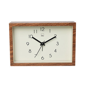 AZKO Arthome Jam Weker Rectangle Hya36 Alarm Clock Waker Clock Jam Alarm Analog Dekorasi Kamar Tidur - Dark Wood