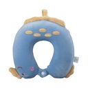 AZKO Passport Bantal Leher Anak Neck Cushion Travel Bantal Mobil U-Neck Car Pillow Sandaran Leher - Biru