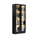 AZKO Masterspace Haka Lemari Pajang Besi Display Cabinet Kabinet Koleksi Pajangan Furniture Indoor Rak Tempat Hiasan Dekorasi Rumah - Hitam, 59.8x35.5x150cm