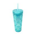 AZKO Kris Misty Tumbler Dengan Sedotan Botol Minuman Tempat Air Minum Dengan Sedotan Water Bottle Food Grade Perlengkapan Minum - Turquoise