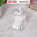 AZKO Stora Tempat Penyimpanan Cotton Buds Round Wadah Korek Kuping Tempat Alat Pembersih Telinga Aksesoris Kamar Mandi Perlengkapan Kecantikan