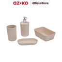 AZKO Tatay Set 4 Pcs Baobab Ecohome Perlengkapan Kamar Mandi Liquid Soap Shampoo Dispenser Botol Sabun Sampo Serbaguna Set Aksesoris Kamar Mandi Perlengkapan Rumah Tangga Tempat Sabun Batang