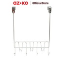 AZKO Stora 27.5X34.5X5 cm Gantungan Pintu 4 Kait Chrome - Silver Pengait Multifungsi Pintu Clothes Hook Tempat Gantung Pakaian Barang Serbaguna