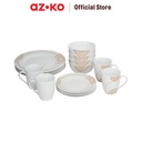 AZKO Delicia Set 16 Pcs Egypt Perlengkapan Makan Premium Dinner Set Plate Aesthetic Eating Utensils Peralatan Makan Set Piring Gelas Mangkok