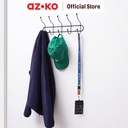 AZKO Stora 42X16X8 cm Gantungan Dinding 5 Kait - Hitam Pengait Multifungsi Tembok Clothes Hook Tempat Gantung Pakaian Barang Serbaguna