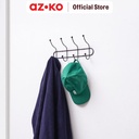 AZKO Stora 33X16X8 cm Gantungan Dinding 4 Kait - Hitam Pengait Multifungsi Tembok Clothes Hook Tempat Gantung Pakaian Barang Serbaguna