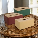 AZKO Stora 21X13X9.8 cm Kotak Tisu Dengan Tutup Bambu Tissue Box Holder Kotak Tisu Aesthetic Wadah Penyimpanan Tisyu Perlengkapan Rumah Tangga - Hijau