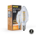 AZKO Krisbow Bohlam Led Candle Crystal 4 Watt Cool Daylight E14 - Putih - 4 Watt, Cool Daylight