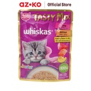 AZKO Whiskas 70 gr Makanan Kucing Basah Kitten Tasty Mix Tuna Salmon Pumpkin Pakan Kucing Cat Wet Food Kebutuhan Hewan Peliharaan