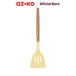 AZKO Kris Spatula Turner Slotted Silikon - Krem Beige Sendok Penggoreng Dengan Lubang Sepatula Sutil Pengangkat Dan Pembalik Cook Utensil Peralatan Masak