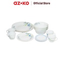 AZKO Delicia Set 20 Pcs Spring Perlengkapan Makan Dinner Set Plate Aesthetic Eating Utensils Peralatan Makan Set Piring Gelas Mangkok