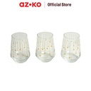 AZKO Delicia 380 ml Set 3 Pcs Sterne Gelas Stemless Cup Gelas Beling Wadah Minuman Peralatan Minum Food Grade Drinkware
