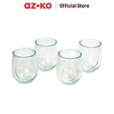 AZKO Delicia 380 ml Set 4 Pcs Gravar Gelas Stemless Cup Gelas Beling Wadah Minuman Peralatan Minum Food Grade Drinkware