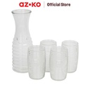 AZKO Delicia Set 5 Pcs Ziana Teko Carafe & Gelas Set Water Jug With Glass Pitcher Dengan Tutup Dan Handle Wadah Penyimpanan Air Peralatan Minum