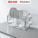 AZKO Stora Moreen Rak Piring 2 Tingkat - Silver Dish Rack Tempat Peralatan Makan Perlengkapan Dapur Rak Pengering Alat Makan
