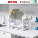 AZKO Stora Prime Rak Piring 2 Tingkat - Putih Dish Rack Tempat Peralatan Makan Perlengkapan Dapur Rak Pengering Alat Makan