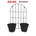 AZKO Arthome 40 cm Rak Tanaman Gantung Mesh 2 Pot Plant Rak Rak Tumbuhan Serbaguna Peralatan Berkebun Standing Pot