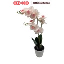 AZKO Arthome 51 cm Bunga Artifisial Orchid 2 Steam Dengan Pot Plt - Peach Tumbuhan Buatan Bunga Hias Cantik Sintetis Tanaman Artificial Dekorasi Flower Pajangan Rumah Serbaguna Hiasan Properti Foto