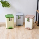 AZKO Stora Tempat Sampah Pedal Soft Close Tong Sampah Pedal Wadah Pembuangan Alat Kebersihan Indoor Trash Bin - Krem
