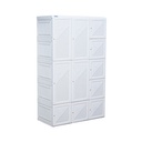 AZKO Stora Lemari Pakaian Lipat - Putih Wardrobe Storage Collapsible Tempat Simpan Baju Lemari Baju - 11 Pintu