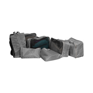 AZKO Passport Set 7 Pcs Tas Organizer Organizer Bag Set Perlengkapan Traveling Tas Serbaguna Toiletries Pouch - Abu-abu