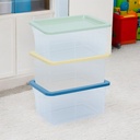 AZKO Stora 2X27.5X14.5 cm Set 3 Pcs Kotak Penyimpanan Storage Box Tempat Alat Tulis Makeup Aksesoris Serbaguna Wadah Penyimpanan Multifungsi Organizer Meja - Biru