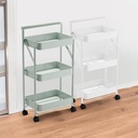 AZKO Stora Rak Troli Lipat Tempat Penyimpanan Multifungsi Dengan Roda Storage Trolley Wheels Rack Perlengkapan Rumah Tangga - Hijau