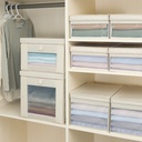 AZKO Stora Kotak Penyimpanan Dengan Jendela Kotak Serbaguna Plastik Wadah Simpan Storage Box Dengan Handle Boks Organizer - 29x29x15cm