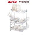 AZKO Stora Noir Rak Piring 3 Tingkat Aluminium - Silver
