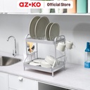 AZKO Stora Silber Rak Piring Aluminium 2 Tingkat - Silver
