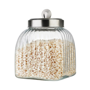 AZKO Kris Stoples Kaca Chic Glass Canister Jar Tempat Simpan Snack Dan Permen Setoples Toples Beling Serbaguna Perlengkapan Dapur Wadah Makanan - 2.86