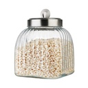 AZKO Kris Stoples Kaca Chic Glass Canister Jar Tempat Simpan Snack Dan Permen Setoples Toples Beling Serbaguna Perlengkapan Dapur Wadah Makanan - 2.86